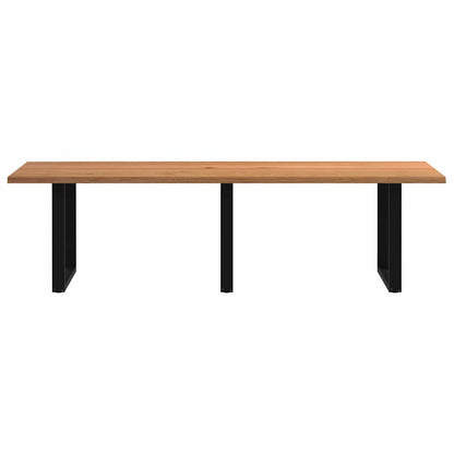 Eettafel rechthoekig 280x100x74 cm massief eikenhout lichtbruin