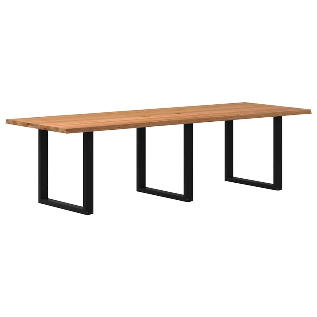Eettafel rechthoekig 280x100x74 cm massief eikenhout lichtbruin