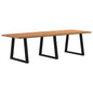 Eettafel met natuurlijke rand 280x100x74 cm massief eikenhout