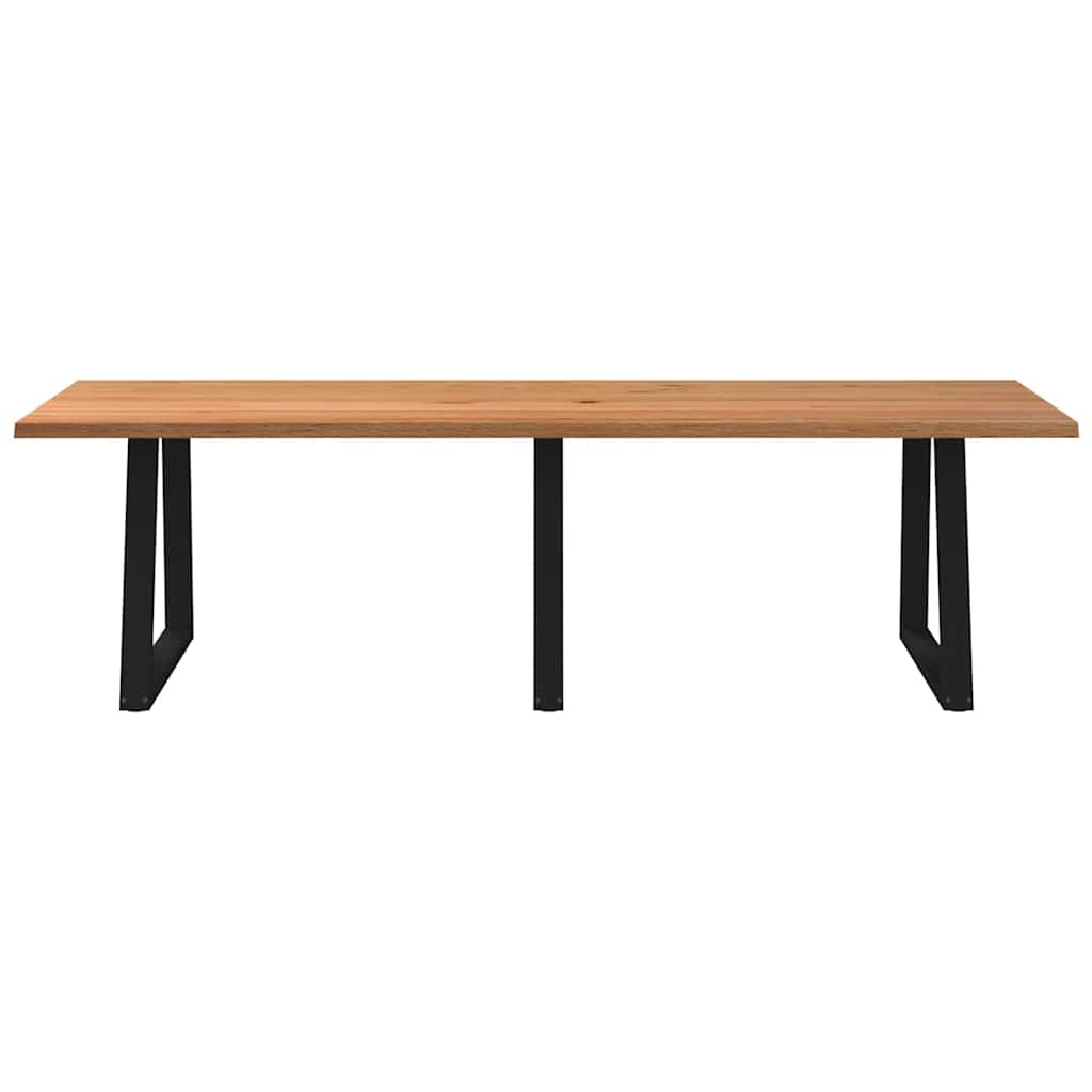 Eettafel met natuurlijke rand 280x100x74 cm massief eikenhout