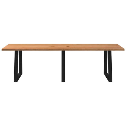 Eettafel met natuurlijke rand 280x100x74 cm massief eikenhout