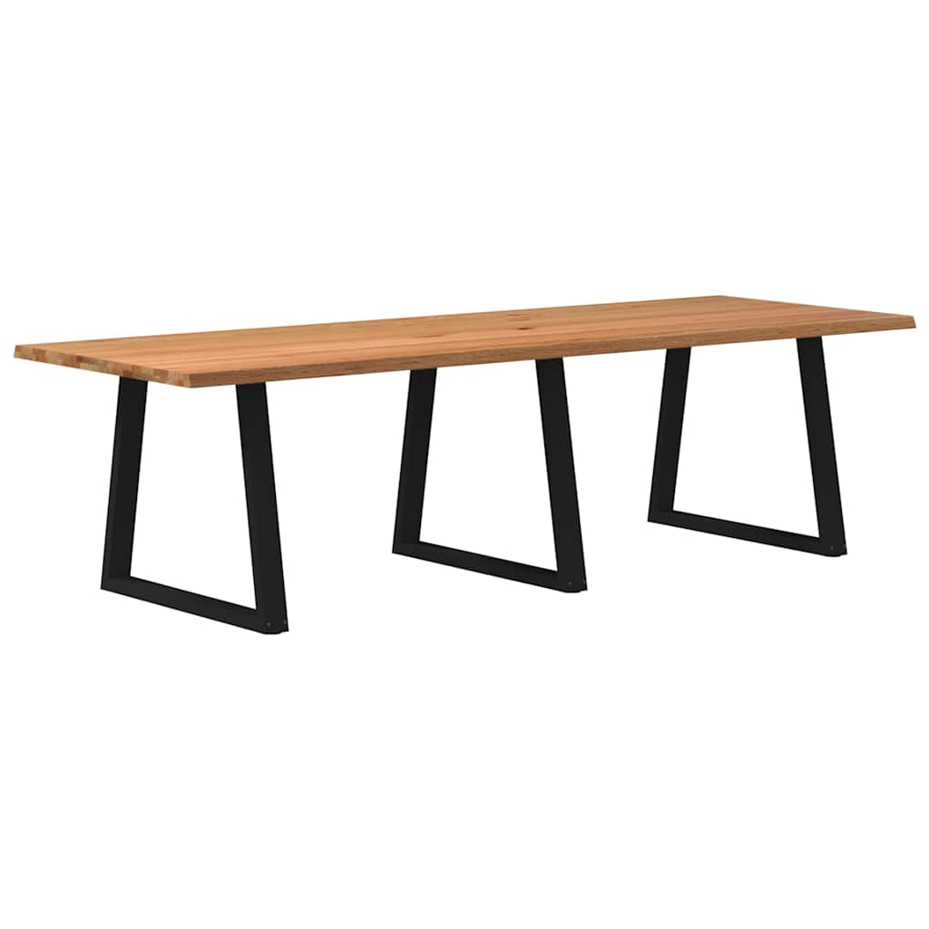 Eettafel met natuurlijke rand 280x100x74 cm massief eikenhout