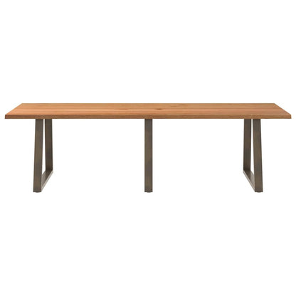 Eettafel met natuurlijke rand 280x100x74 cm massief eikenhout