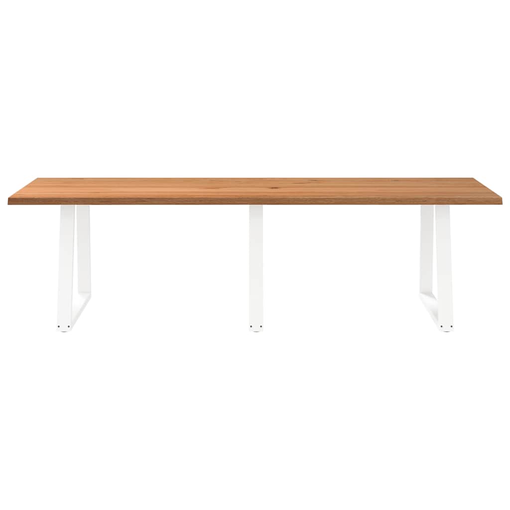 Eettafel met natuurlijke rand 280x100x74 cm massief eikenhout