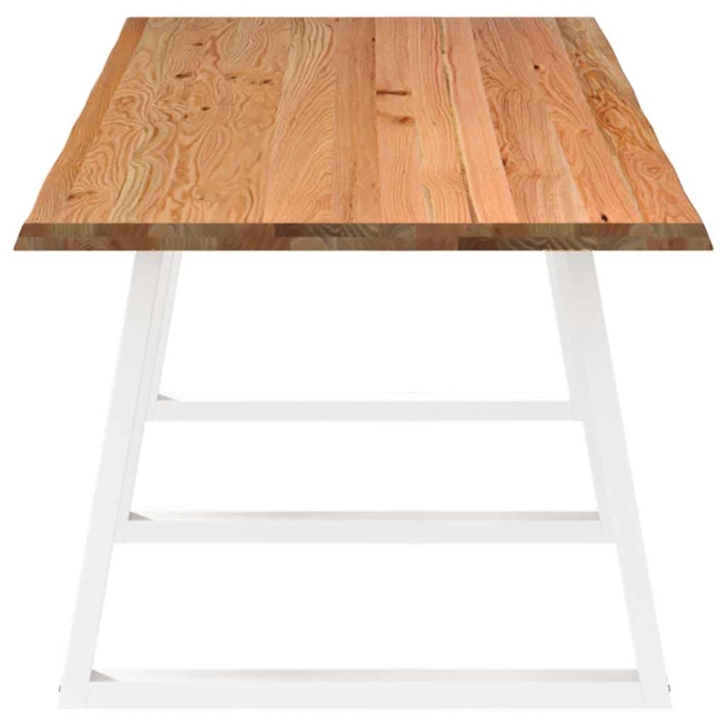 Eettafel met natuurlijke rand 280x100x74 cm massief eikenhout