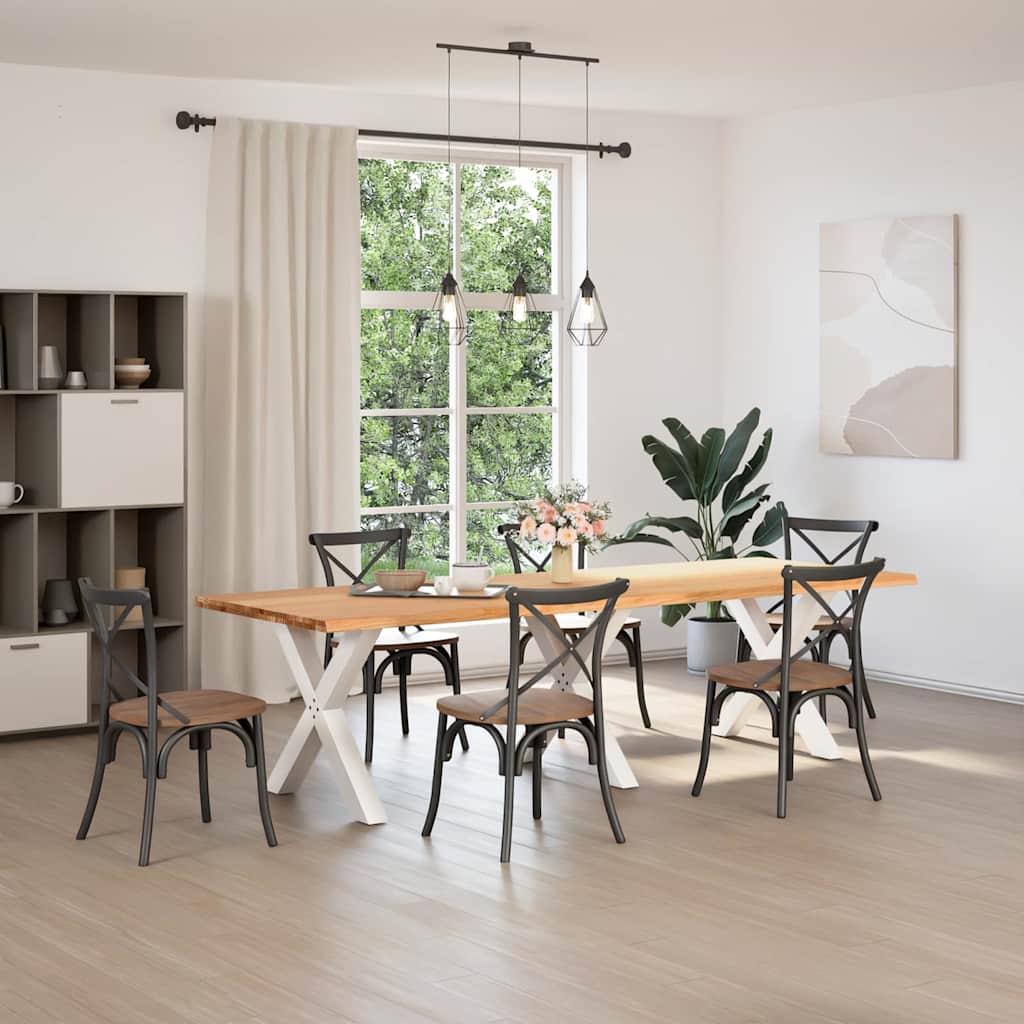 Eettafel rechthoekig 280x100x74 cm massief eikenhout lichtbruin