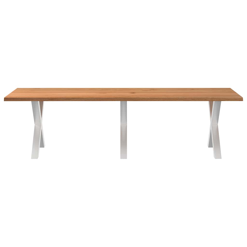 Eettafel rechthoekig 280x100x74 cm massief eikenhout lichtbruin