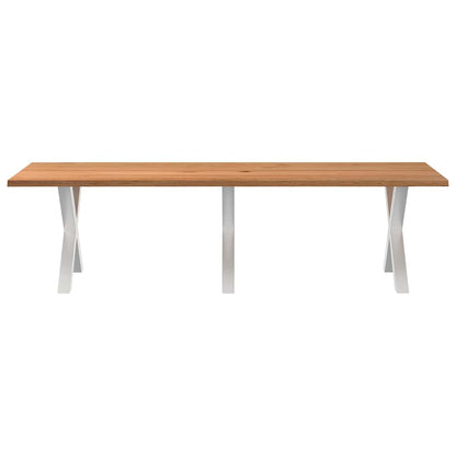 Eettafel rechthoekig 280x100x74 cm massief eikenhout lichtbruin
