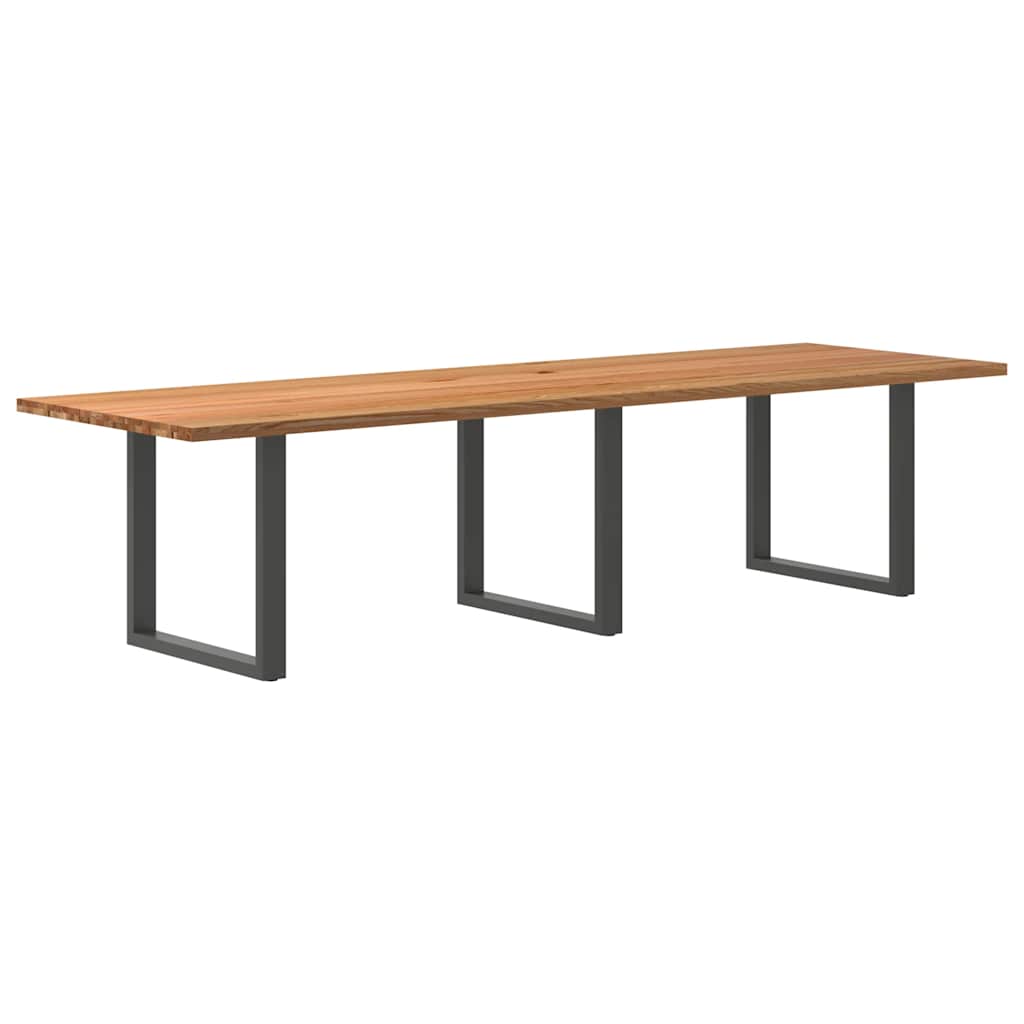 Eettafel rechthoekig 320x100x74 cm massief eikenhout lichtbruin