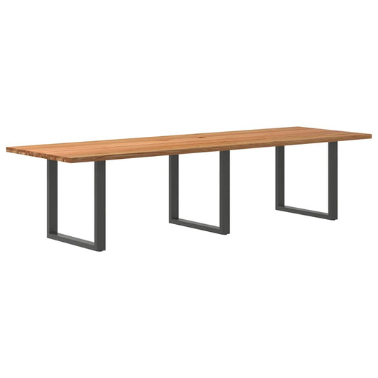 Eettafel rechthoekig 320x100x74 cm massief eikenhout lichtbruin