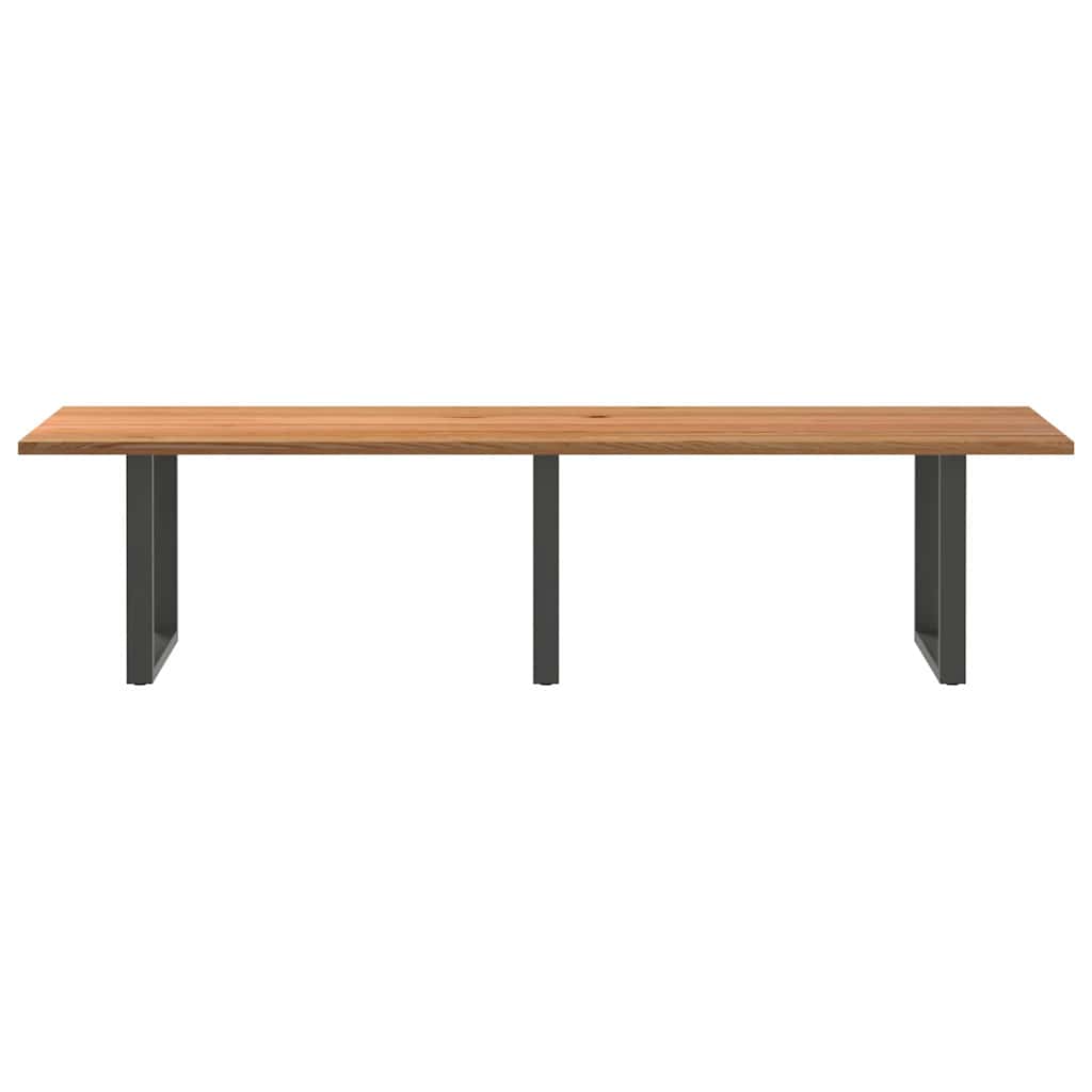 Eettafel rechthoekig 320x100x74 cm massief eikenhout lichtbruin