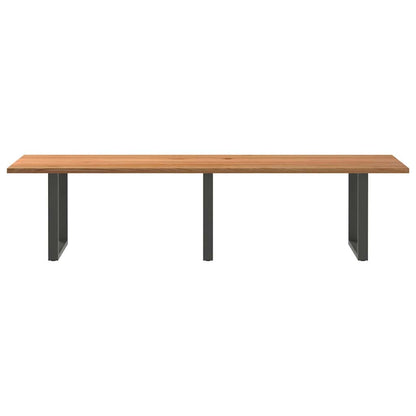 Eettafel rechthoekig 320x100x74 cm massief eikenhout lichtbruin