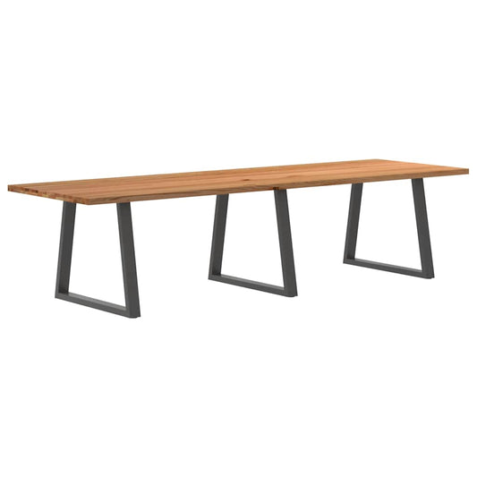 Eettafel rechthoekig 320x100x74 cm massief eikenhout lichtbruin