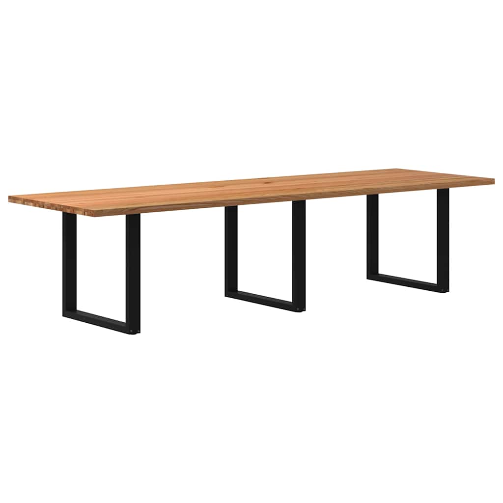 Eettafel rechthoekig 320x100x74 cm massief eikenhout lichtbruin