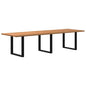 Eettafel rechthoekig 320x100x74 cm massief eikenhout lichtbruin
