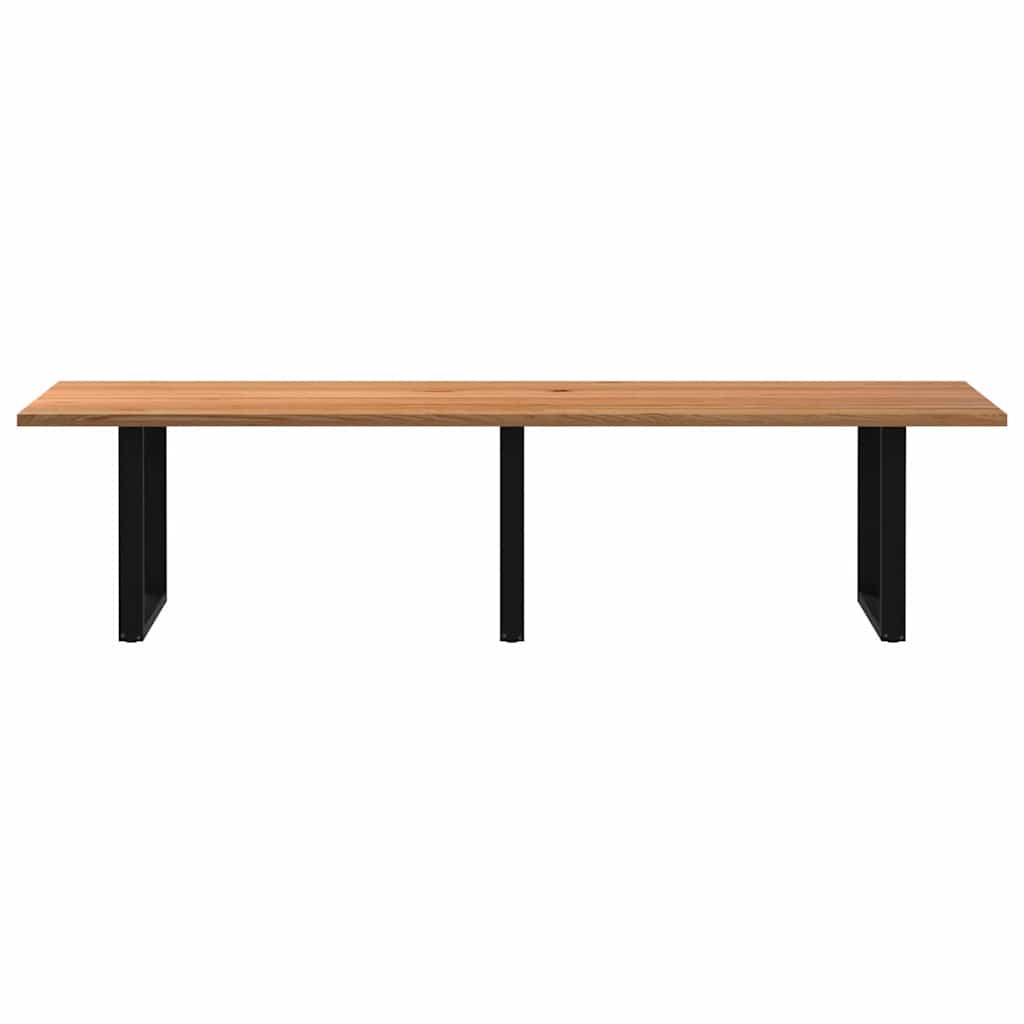 Eettafel rechthoekig 320x100x74 cm massief eikenhout lichtbruin