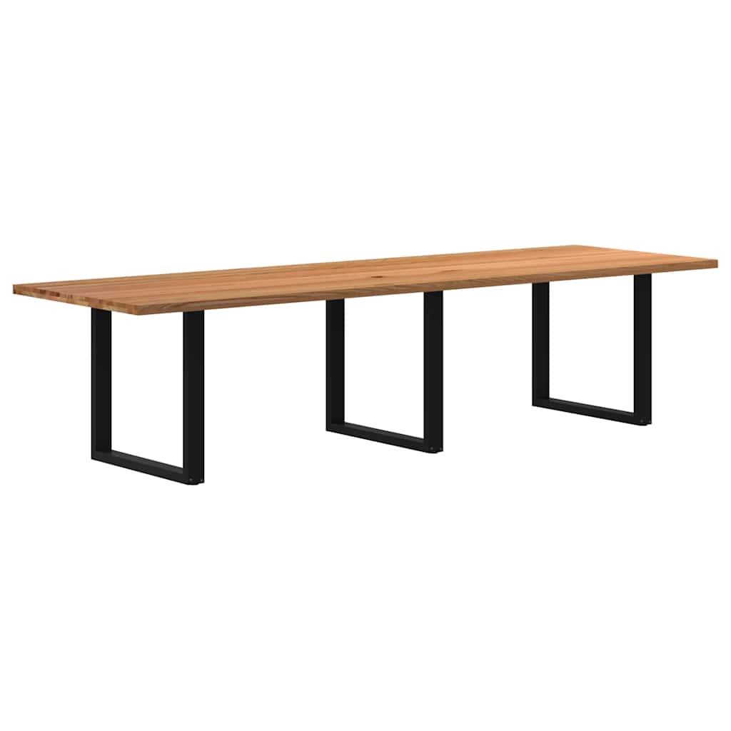Eettafel rechthoekig 320x100x74 cm massief eikenhout lichtbruin