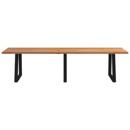 Eettafel rechthoekig 320x100x74 cm massief eikenhout lichtbruin
