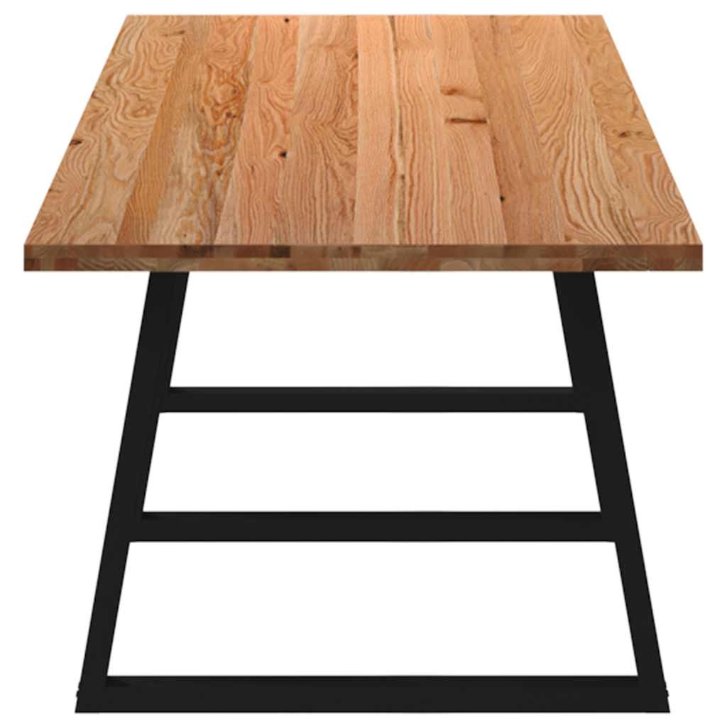 Eettafel rechthoekig 320x100x74 cm massief eikenhout lichtbruin