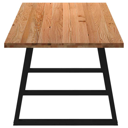 Eettafel rechthoekig 320x100x74 cm massief eikenhout lichtbruin