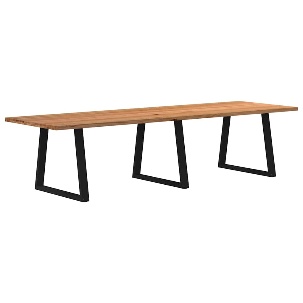Eettafel rechthoekig 320x100x74 cm massief eikenhout lichtbruin