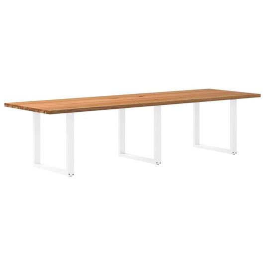 Eettafel rechthoekig 320x100x74 cm massief eikenhout lichtbruin