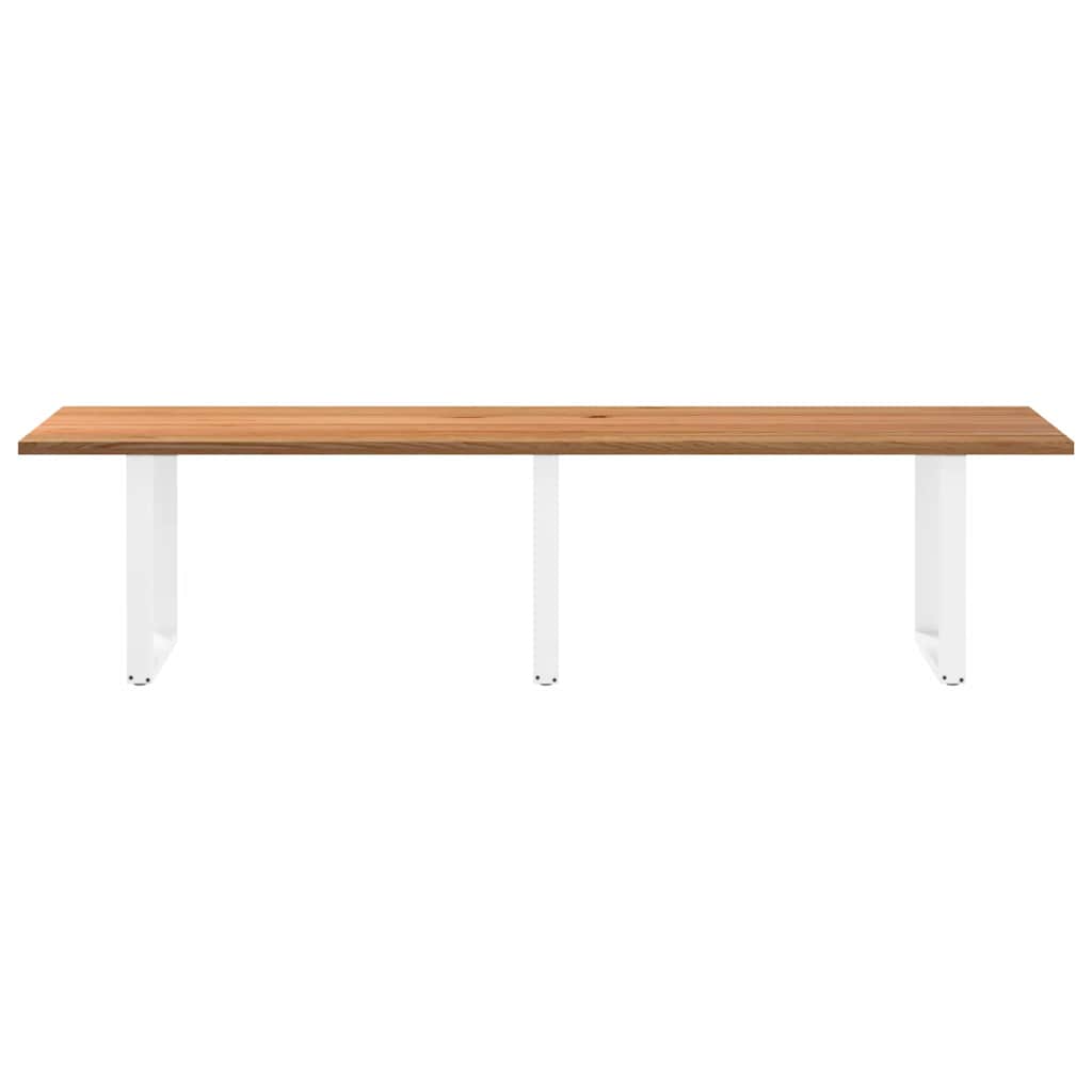 Eettafel rechthoekig 320x100x74 cm massief eikenhout lichtbruin