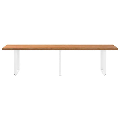 Eettafel rechthoekig 320x100x74 cm massief eikenhout lichtbruin