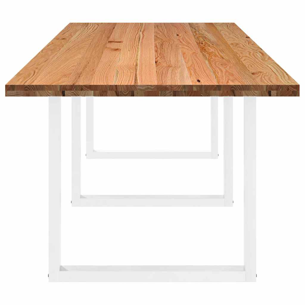 Eettafel rechthoekig 320x100x74 cm massief eikenhout lichtbruin