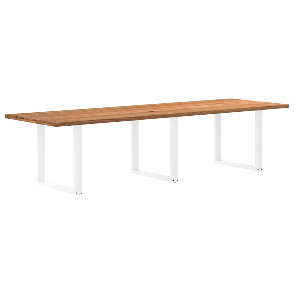 Eettafel rechthoekig 320x100x74 cm massief eikenhout lichtbruin