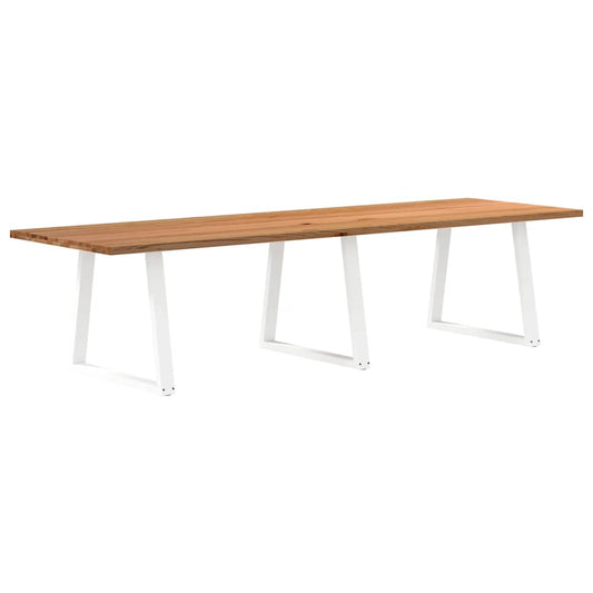 Eettafel rechthoekig 320x100x74 cm massief eikenhout lichtbruin