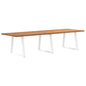 Eettafel rechthoekig 320x100x74 cm massief eikenhout lichtbruin