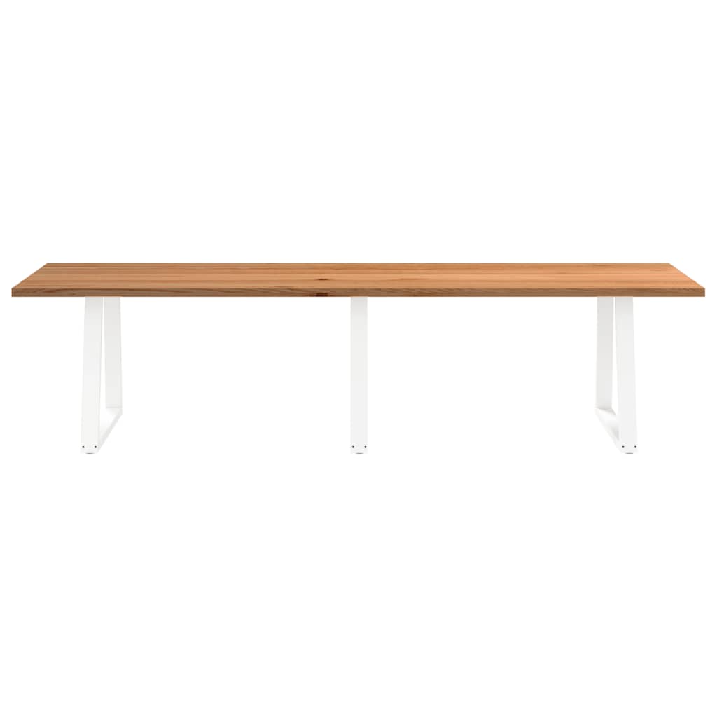 Eettafel rechthoekig 320x100x74 cm massief eikenhout lichtbruin