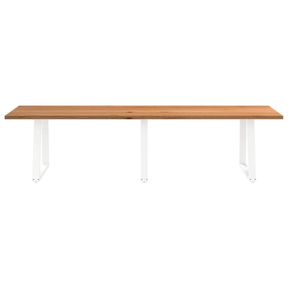 Eettafel rechthoekig 320x100x74 cm massief eikenhout lichtbruin