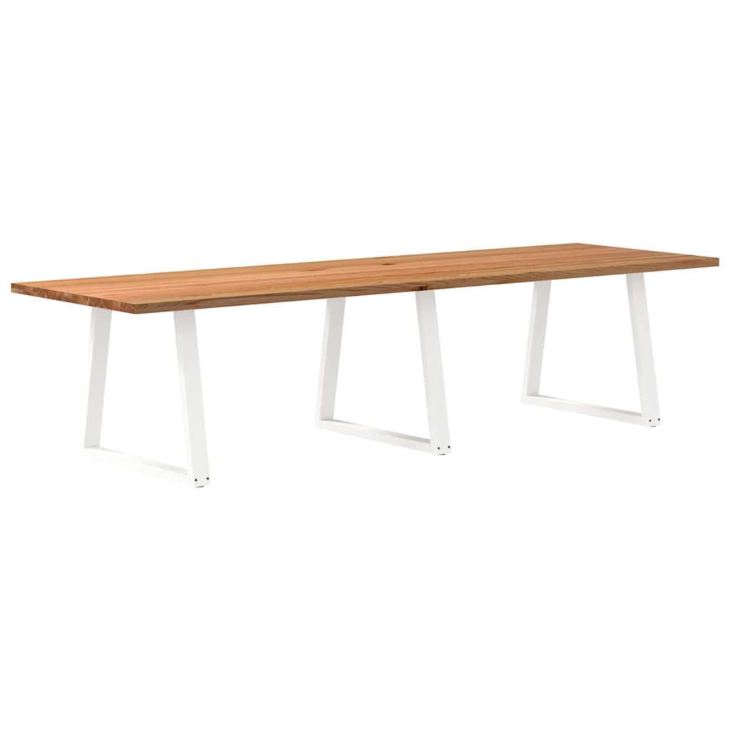 Eettafel rechthoekig 320x100x74 cm massief eikenhout lichtbruin