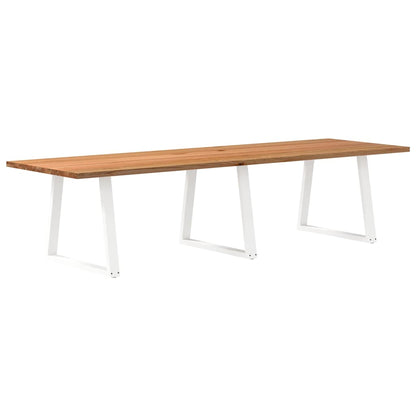 Eettafel rechthoekig 320x100x74 cm massief eikenhout lichtbruin