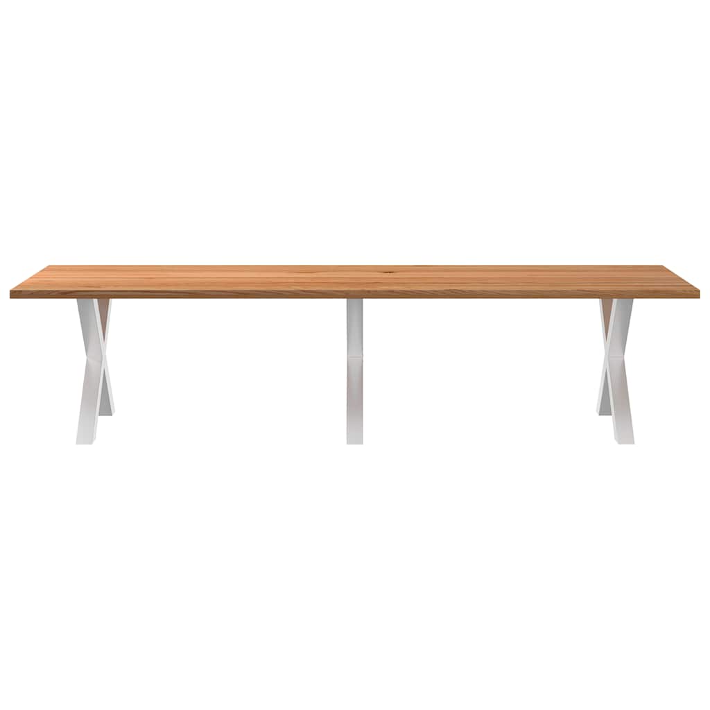 Eettafel rechthoekig 320x100x74 cm massief eikenhout lichtbruin