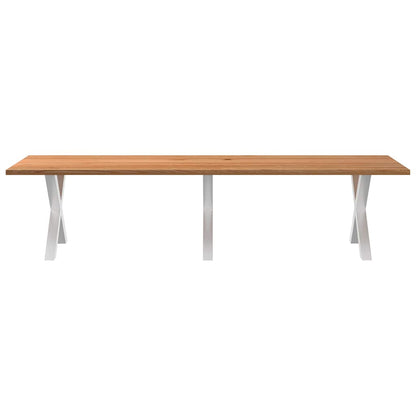 Eettafel rechthoekig 320x100x74 cm massief eikenhout lichtbruin