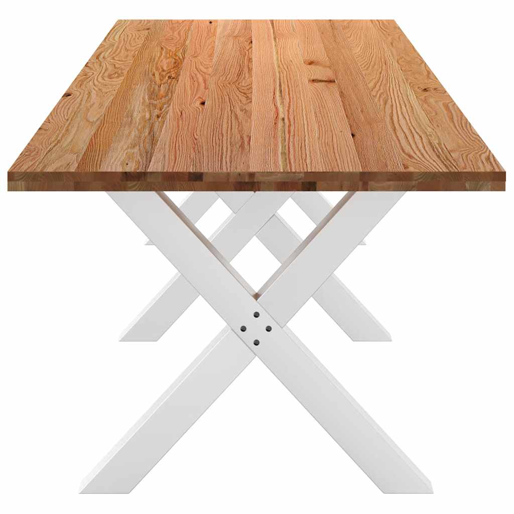 Eettafel rechthoekig 320x100x74 cm massief eikenhout lichtbruin