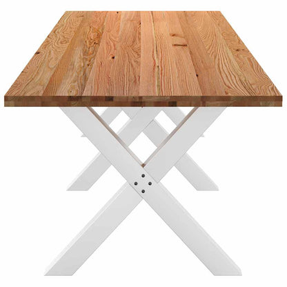 Eettafel rechthoekig 320x100x74 cm massief eikenhout lichtbruin