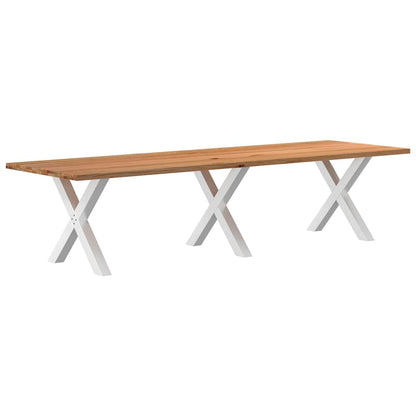 Eettafel rechthoekig 320x100x74 cm massief eikenhout lichtbruin