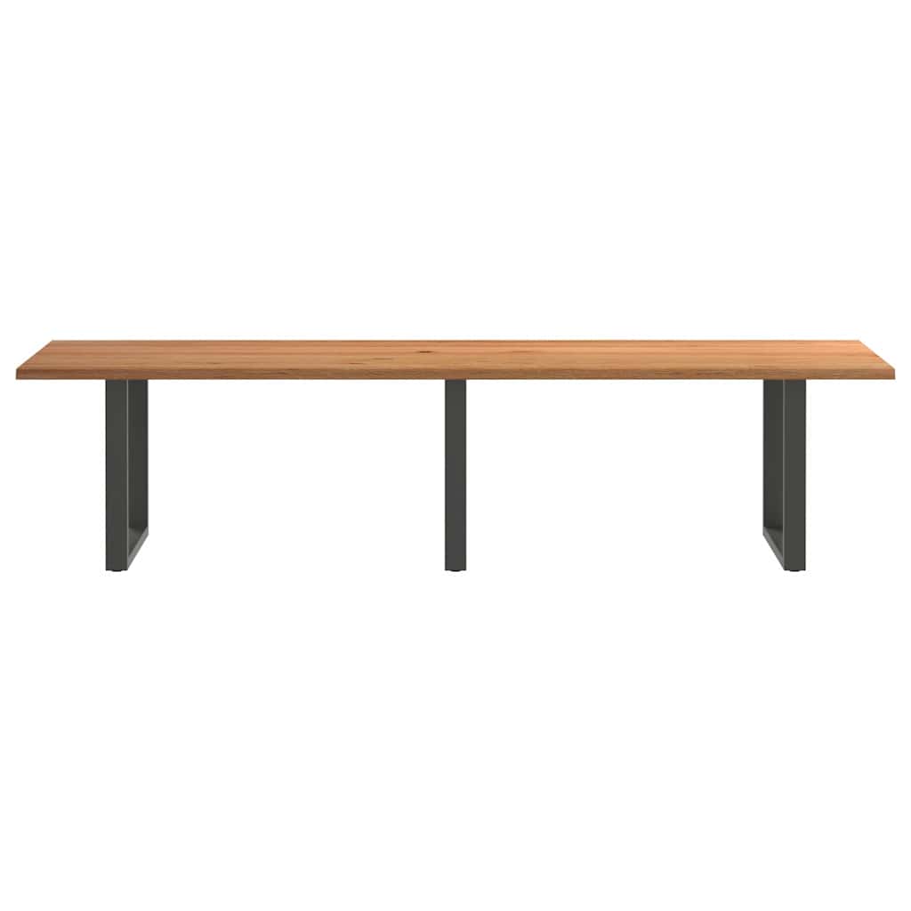 Eettafel rechthoekig 320x100x74 cm massief eikenhout lichtbruin
