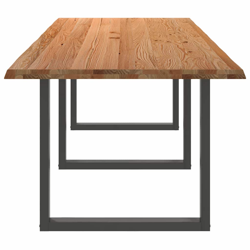 Eettafel rechthoekig 320x100x74 cm massief eikenhout lichtbruin