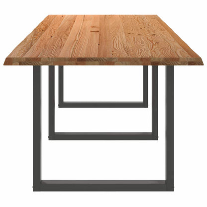 Eettafel rechthoekig 320x100x74 cm massief eikenhout lichtbruin