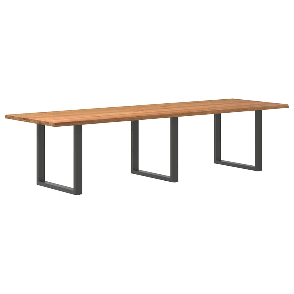 Eettafel rechthoekig 320x100x74 cm massief eikenhout lichtbruin