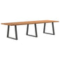 Eettafel met natuurlijke rand 320x100x74 cm massief eikenhout