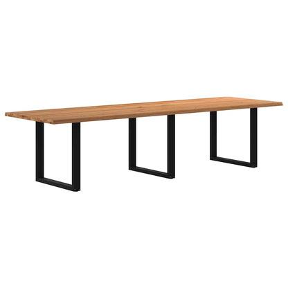 Eettafel rechthoekig 320x100x74 cm massief eikenhout lichtbruin