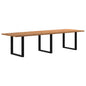 Eettafel rechthoekig 320x100x74 cm massief eikenhout lichtbruin