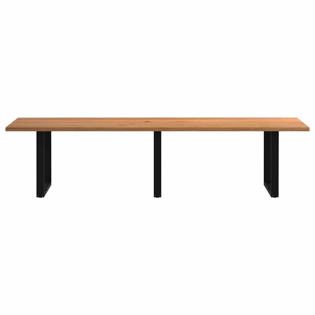 Eettafel rechthoekig 320x100x74 cm massief eikenhout lichtbruin