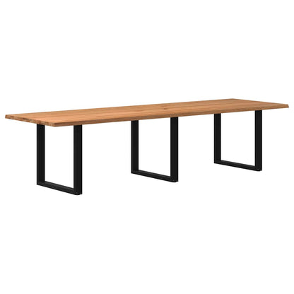 Eettafel rechthoekig 320x100x74 cm massief eikenhout lichtbruin